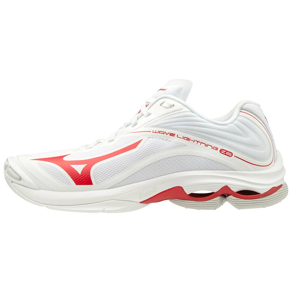 Sapatilhas Voleibol Mizuno Wave Lightning Z6 - Mulher - Branco/Vermelhas - VNGMA7632